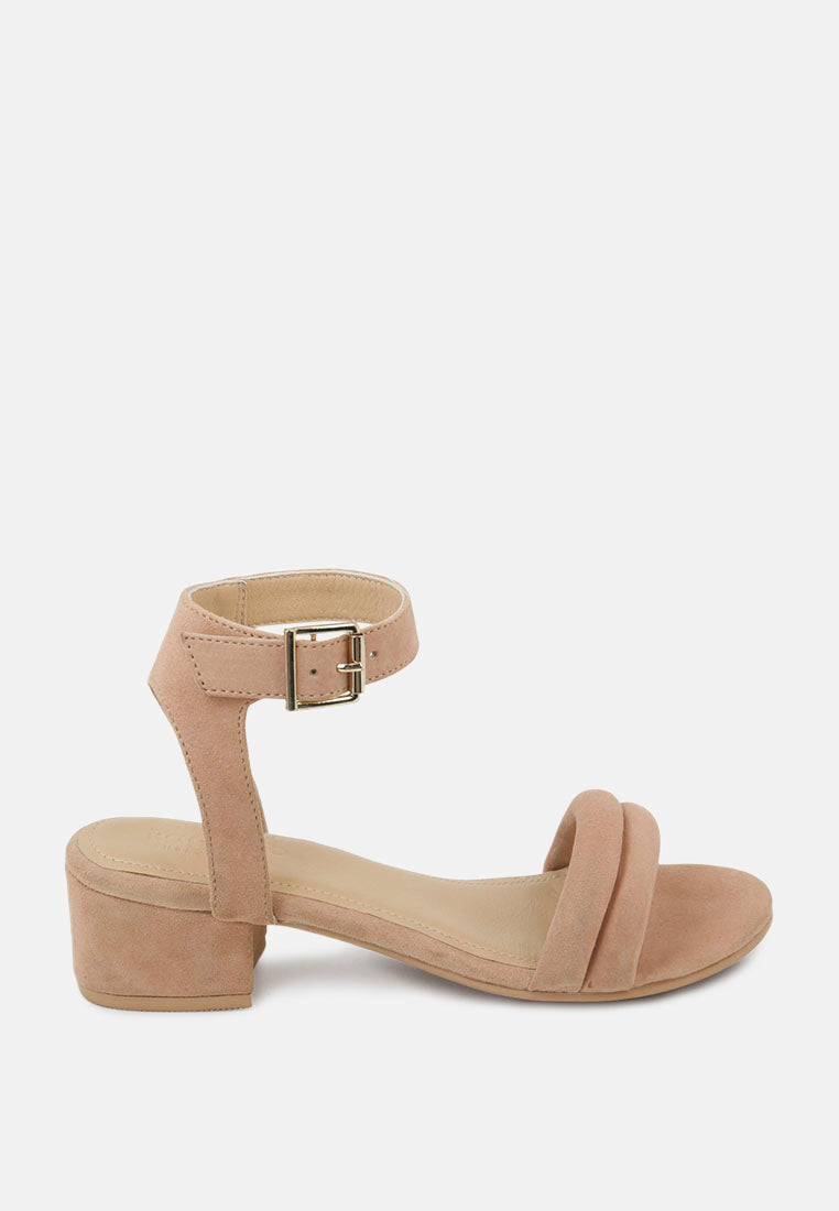 AMELIA Beige Block Heel Sandal-Beige