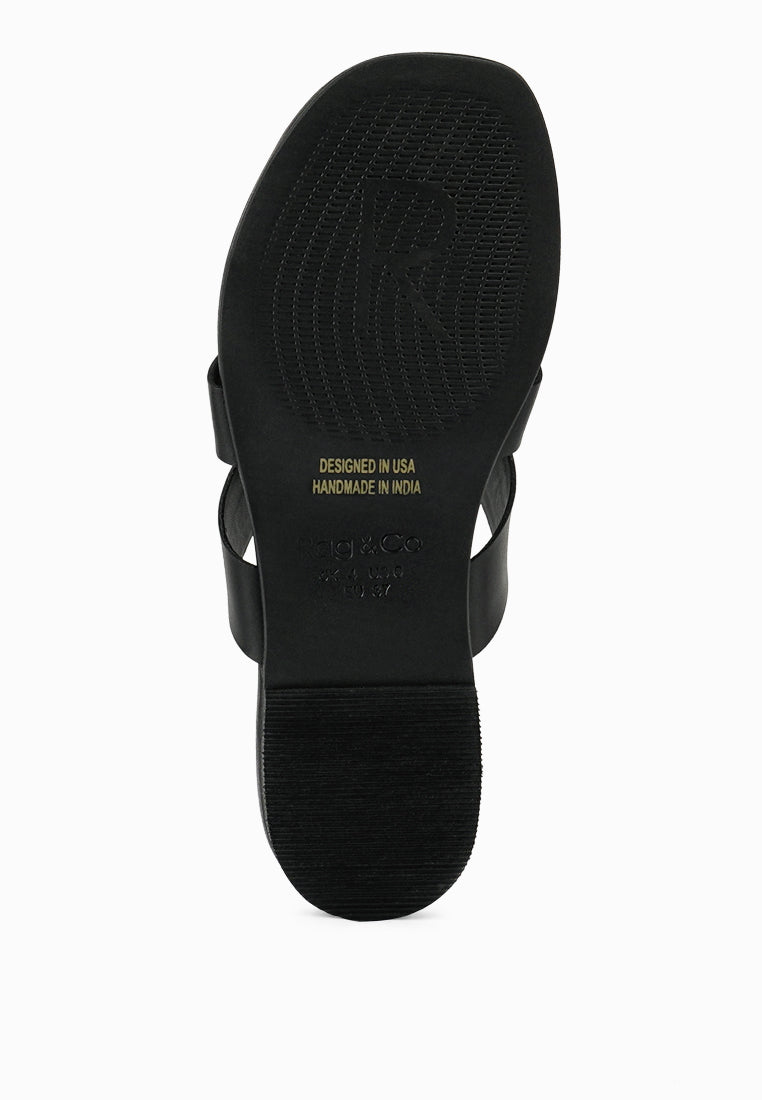ANGELES Black Flat Slip Ons#color_black