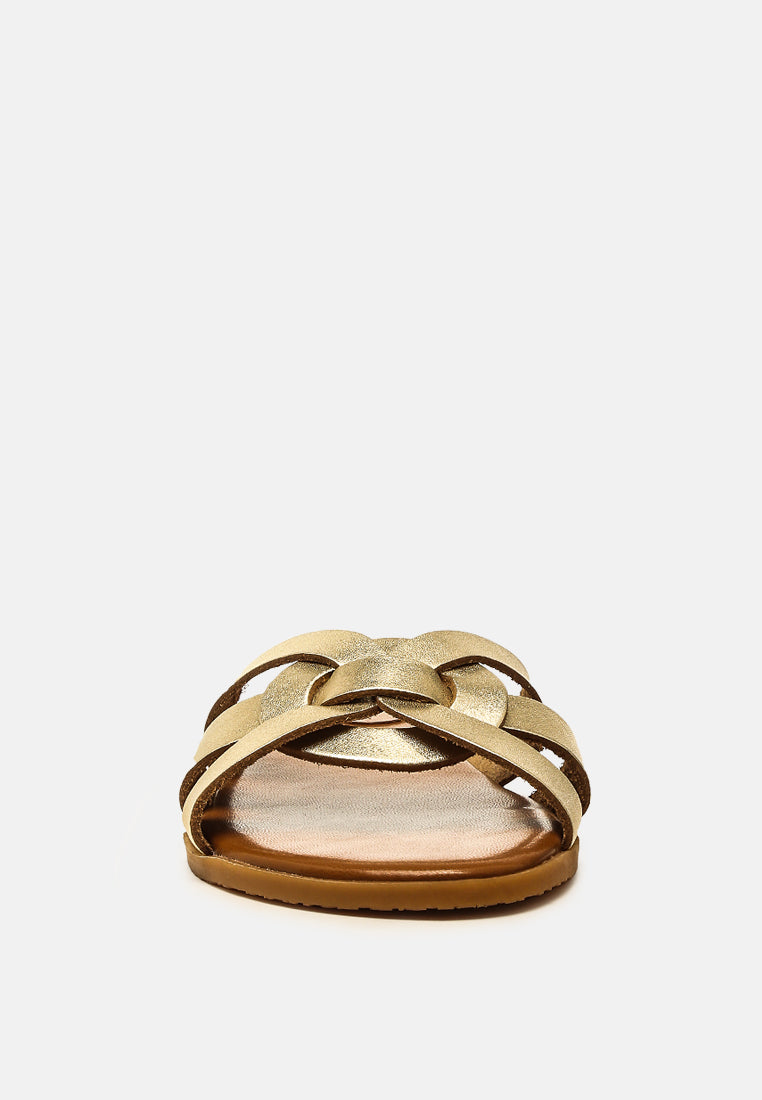 ARIS Gold Strappy Slip-on Sandal-gold