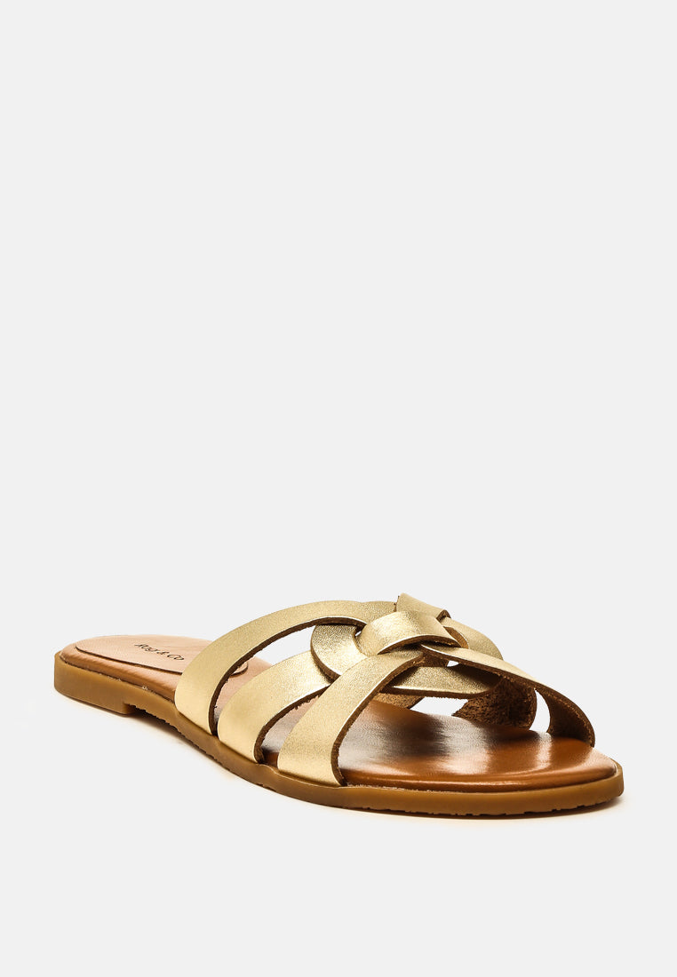 ARIS Gold Strappy Slip-on Sandal-gold