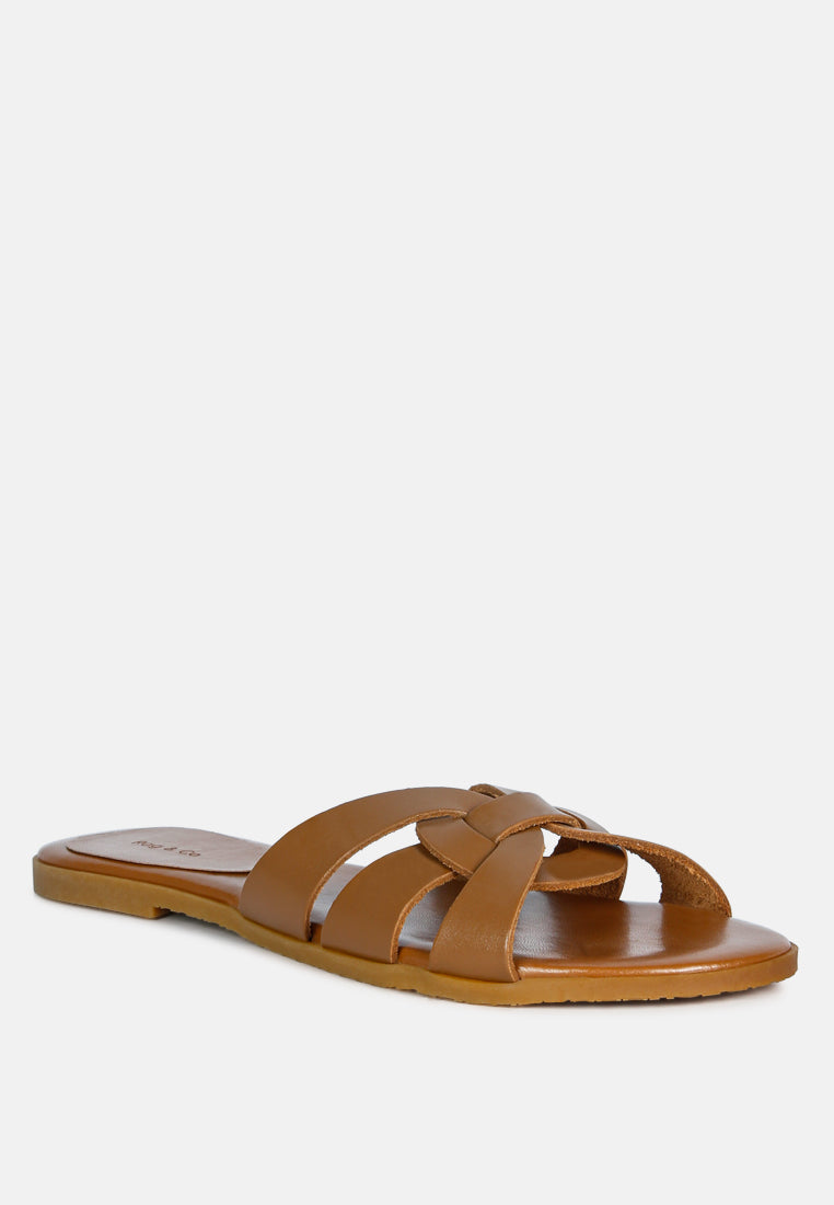 ARIS Tan Strappy Slip-on Sandal-Tan