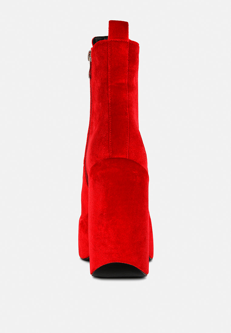 ashcan red high platform velvet ankle boots#color_red