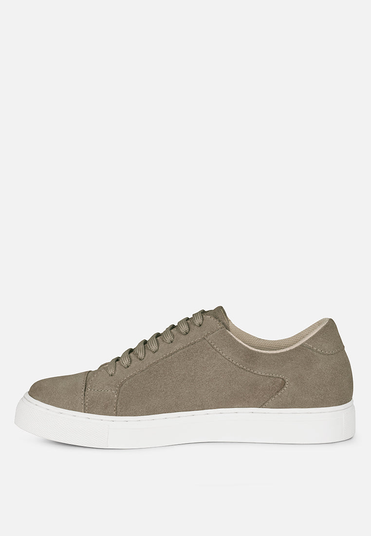 ASHFORD Beige Fine Leather Handcrafted Sneakers_Beige