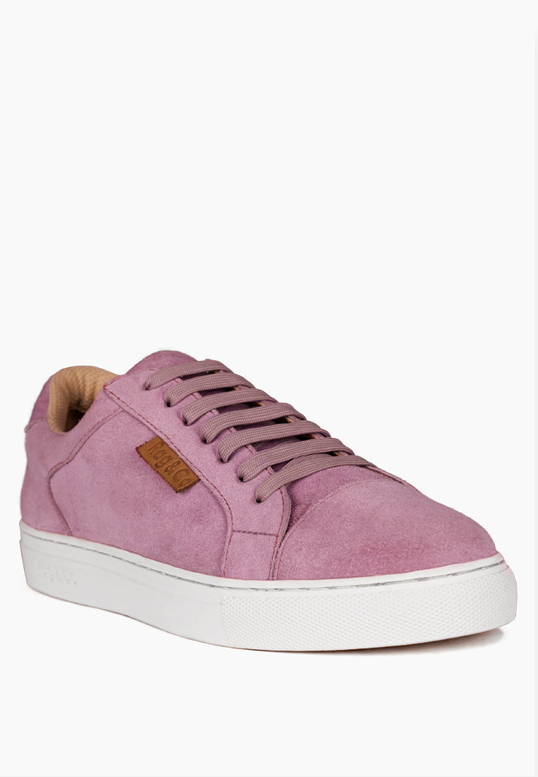 ASHFORD Pink Fine Leather Handcrafted Sneakers_Pink