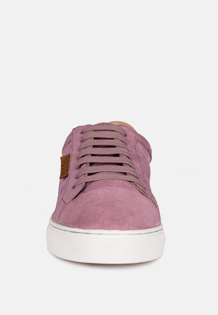 ASHFORD Pink Fine Leather Handcrafted Sneakers_Pink