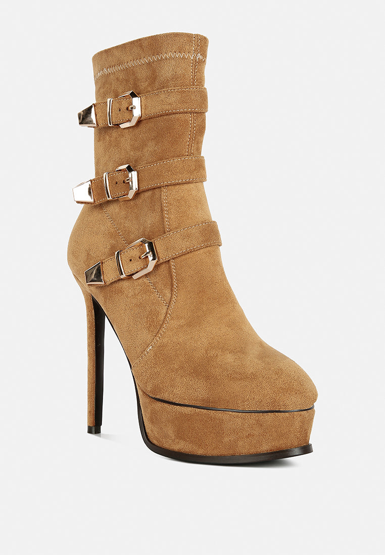 Tan sales stiletto booties