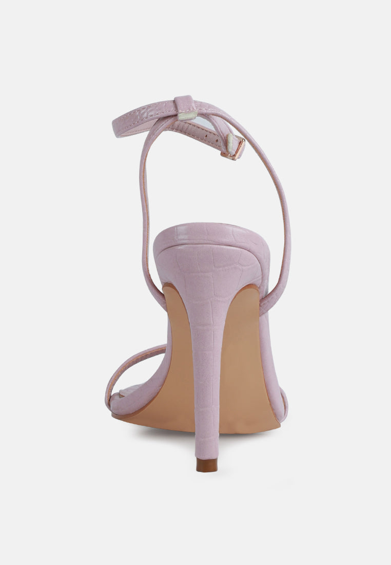 BLONDES Pink Croc High Heeled Sandal_Pink