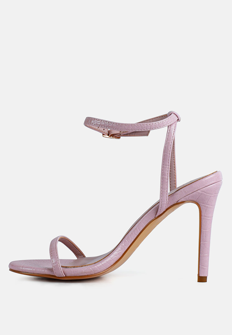 BLONDES Pink Croc High Heeled Sandal_Pink
