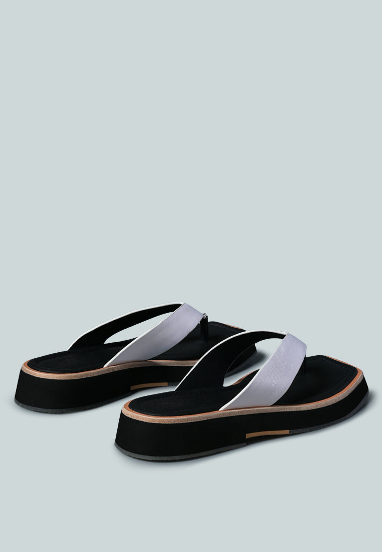 BLUNT Flat Thong Sandal in White-White