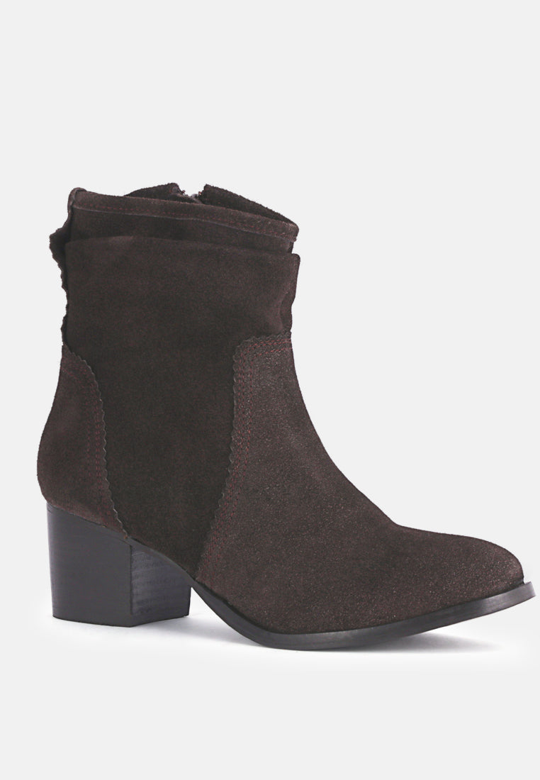BOWIE Dark Brown Stacked Heel Leather Boots_Dark Brown