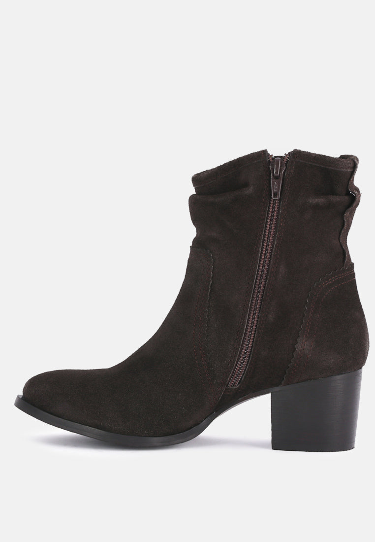 BOWIE Dark Brown Stacked Heel Leather Boots_Dark Brown