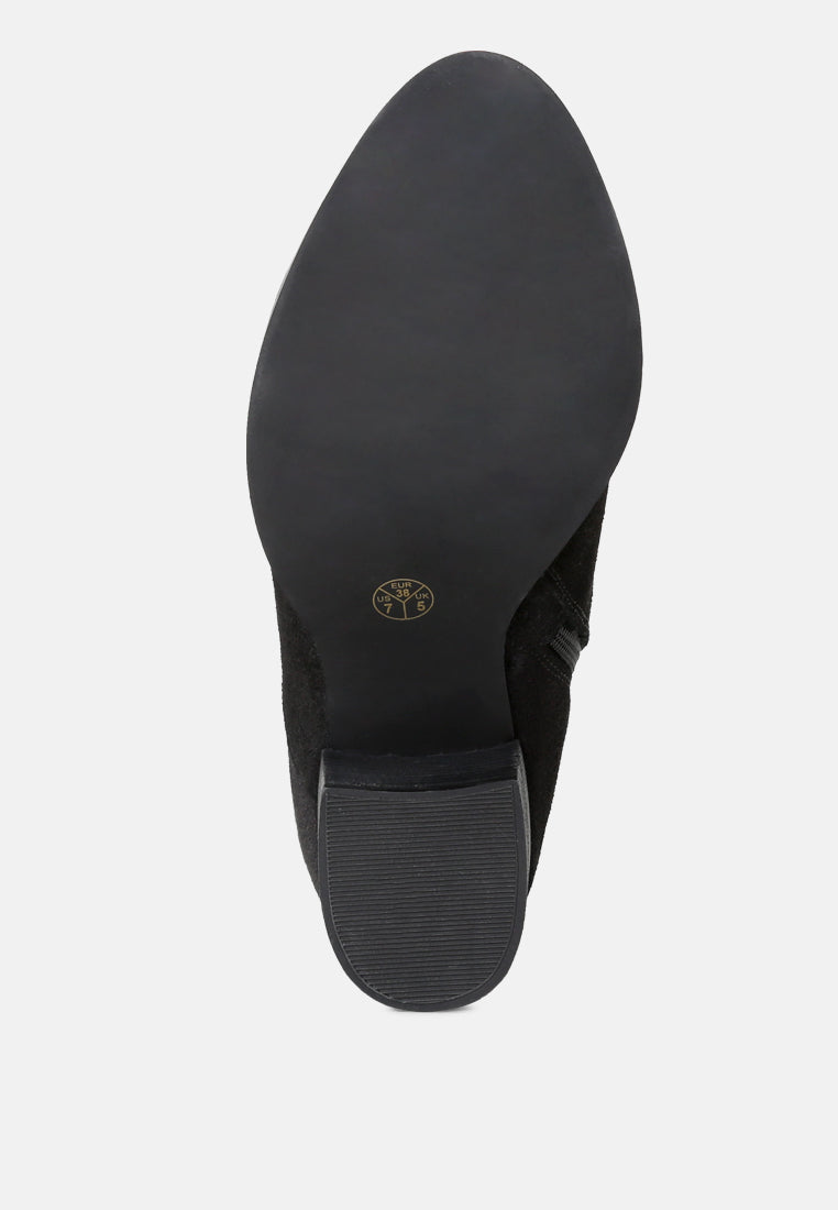 BRIA Black Peep Toe Ankle Boots-Black