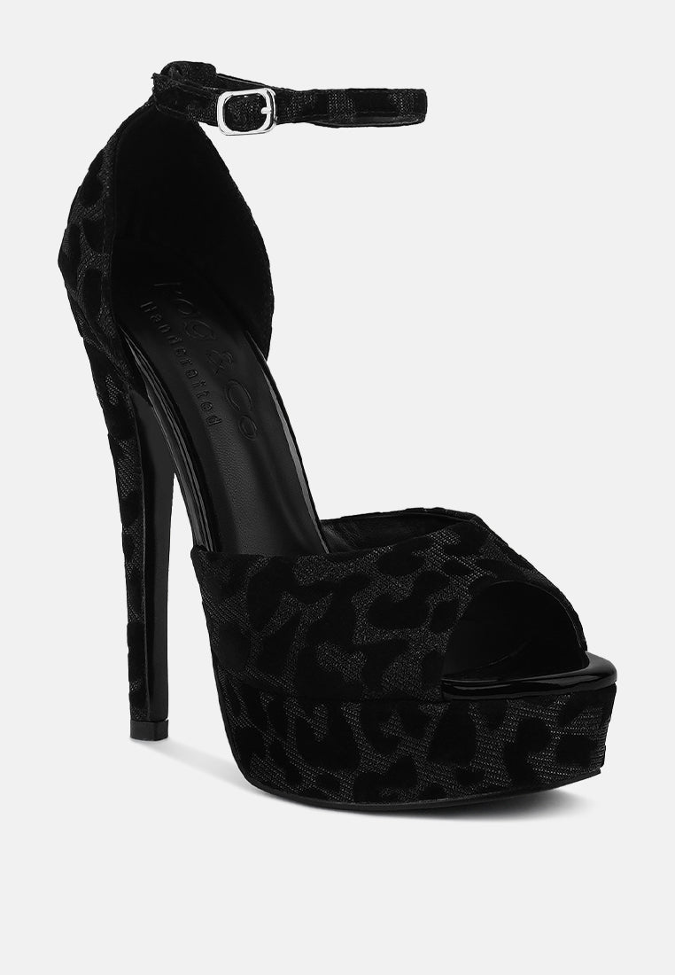 Midnight Velvet Leopard Print Pump