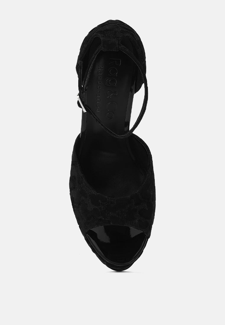 brigitte black leopard print peep toe stiletto sandal#color_black