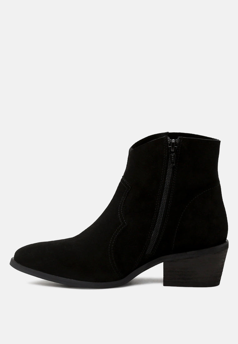 BRISA Black Ankle Boots-Black