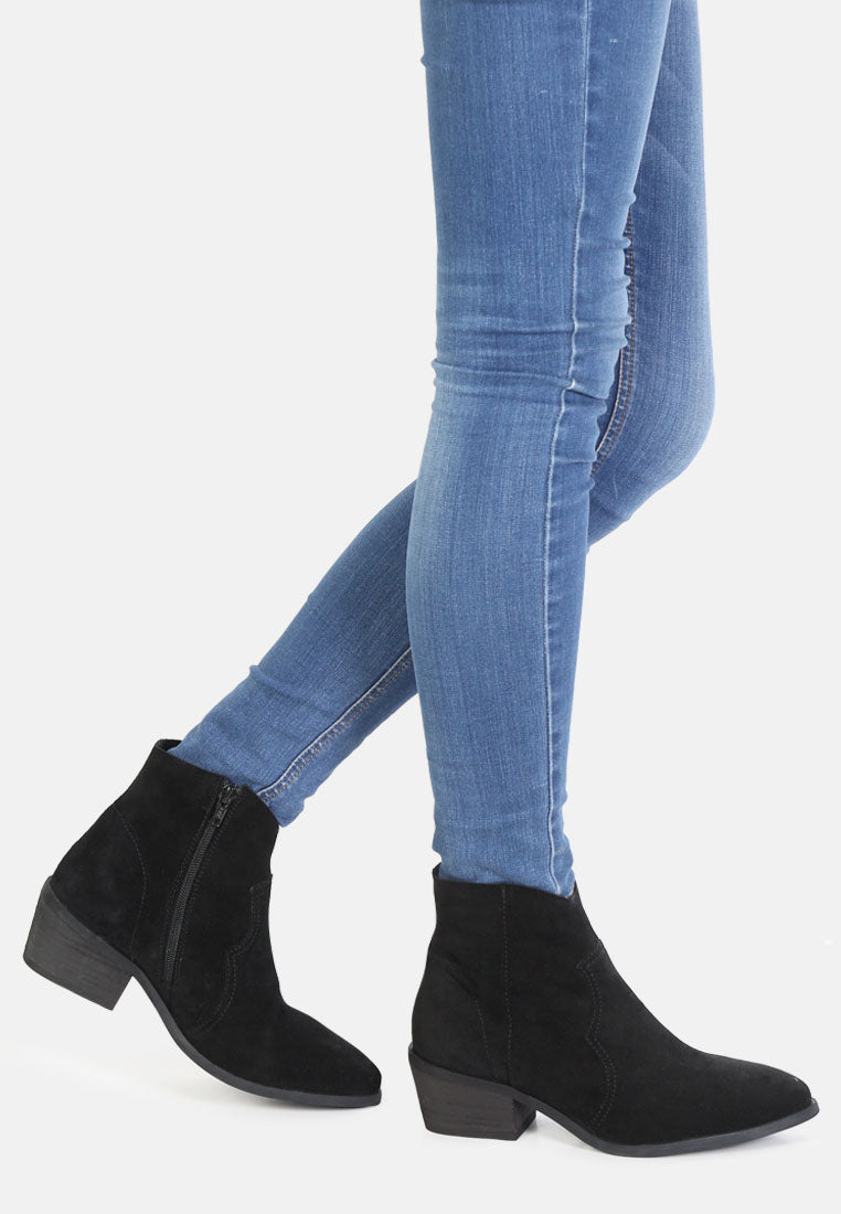 BRISA Black Ankle Boots-Black