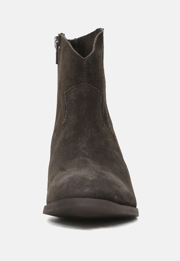 BRISA Dark Brown Ankle Boots-Dark Brown