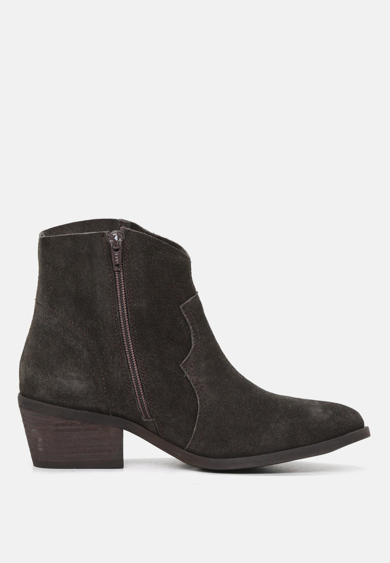 BRISA Dark Brown Ankle Boots-Dark Brown