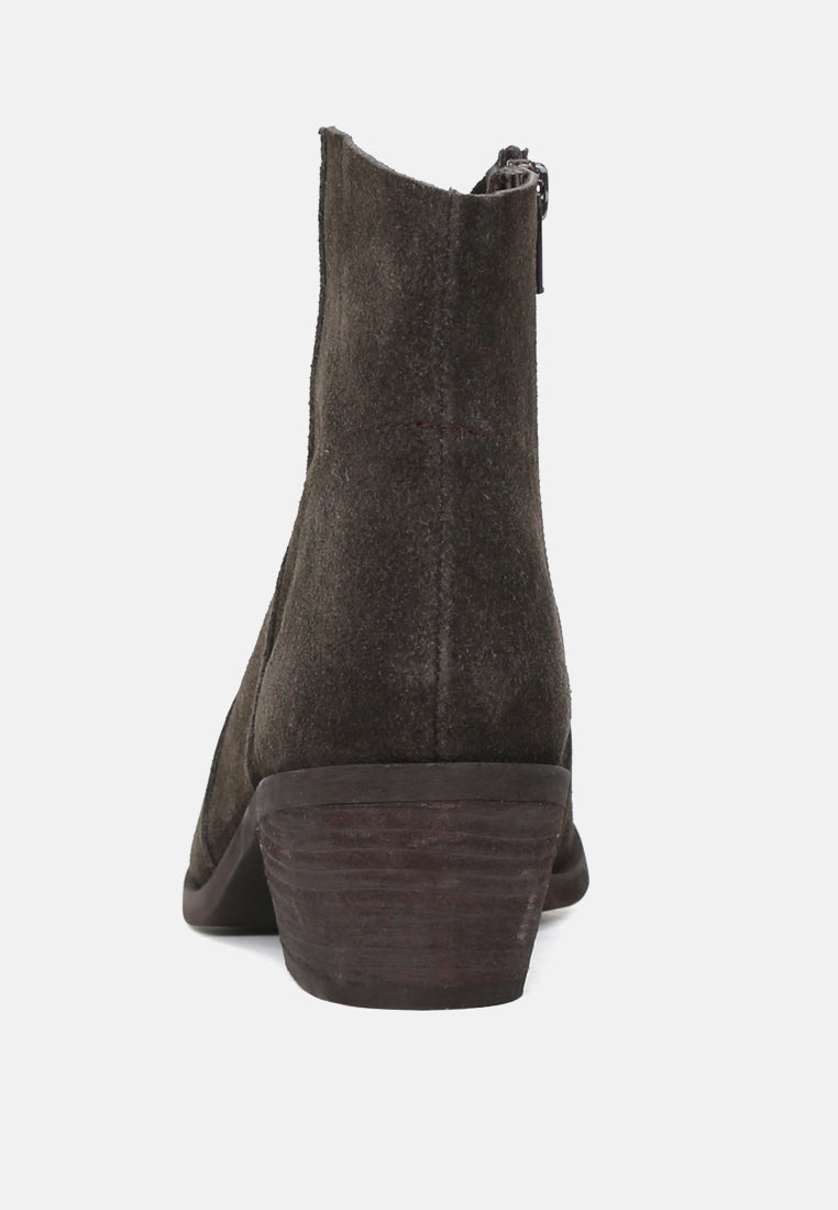 BRISA Dark Brown Ankle Boots-Dark Brown