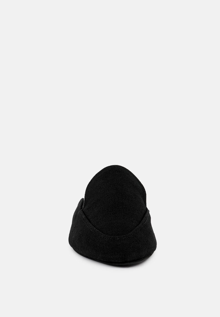 CALICO Black Organic Canvas Mules_Black