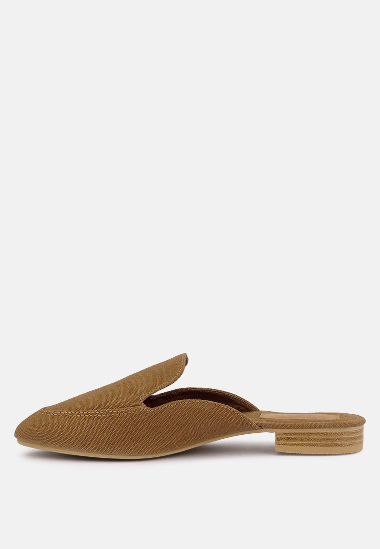 CALICO Tan Organic Canvas Mules_Tan