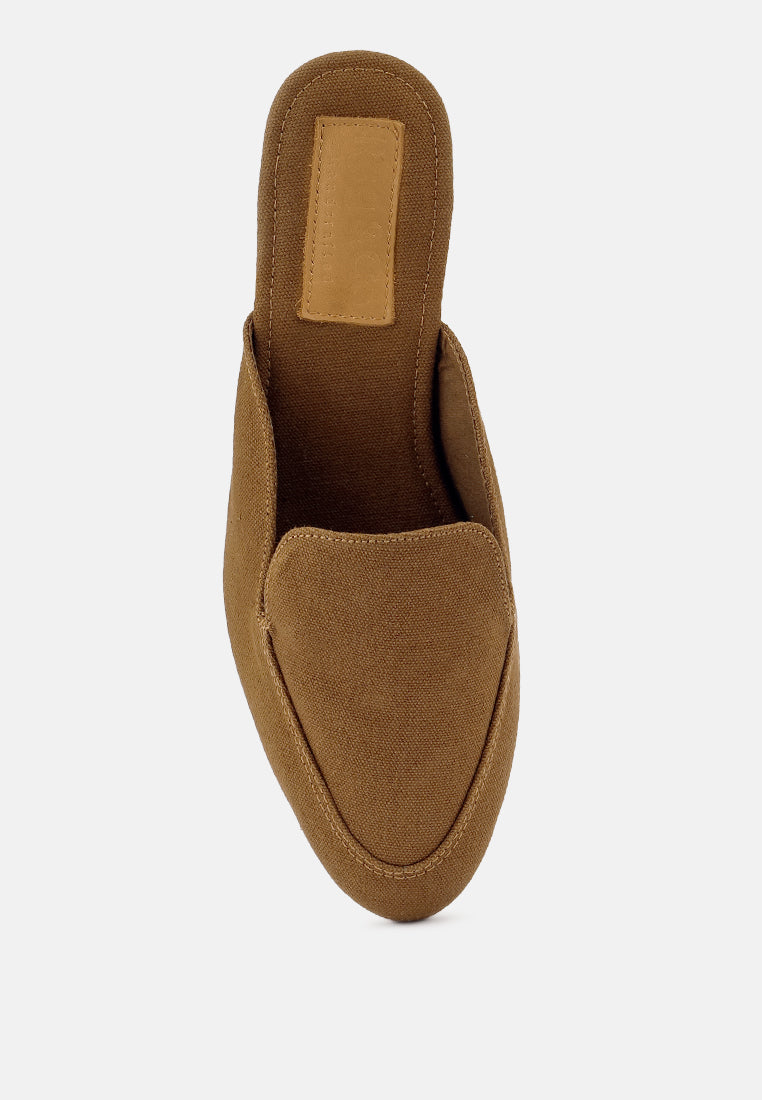 CALICO Tan Organic Canvas Mules_Tan