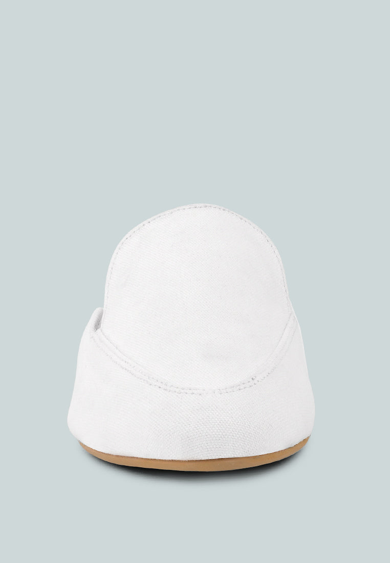 CALICO White Organic Canvas Mules_White