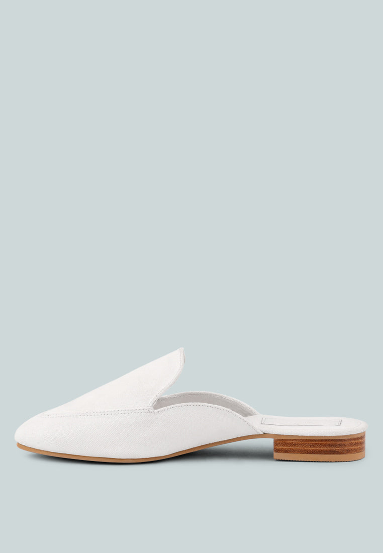 CALICO White Organic Canvas Mules_White