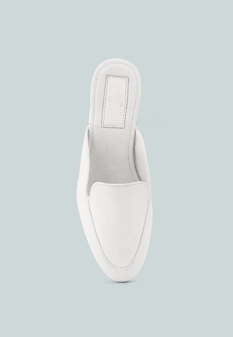 CALICO White Organic Canvas Mules_White