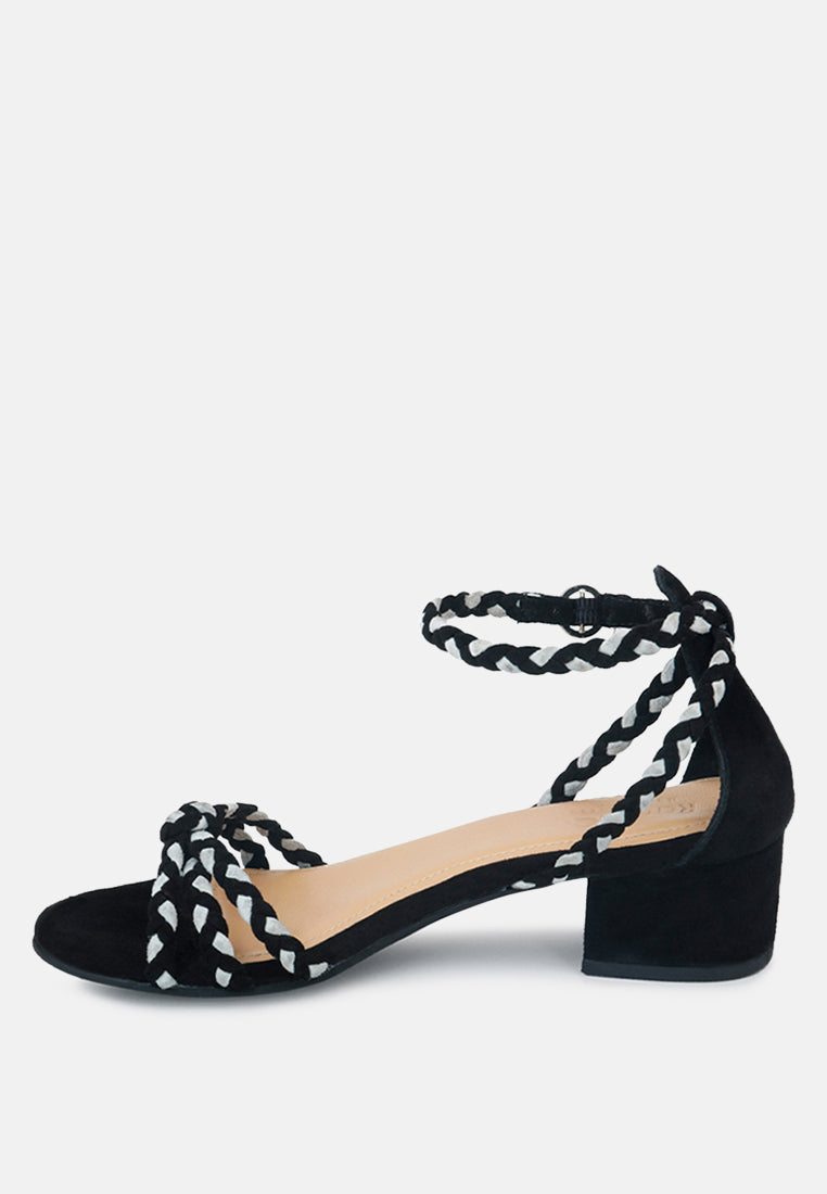 CANDANCE Black Block Heel Sandal-Black
