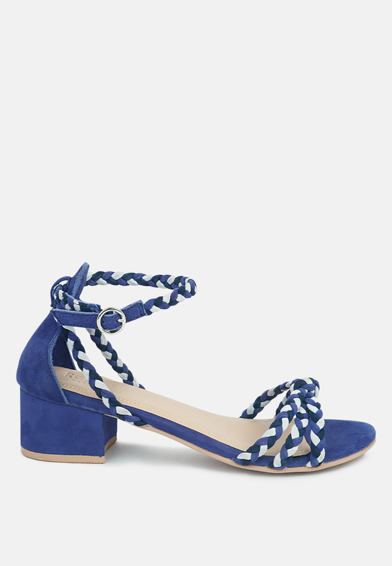 CANDANCE Blue Block Heel Sandal-Blue