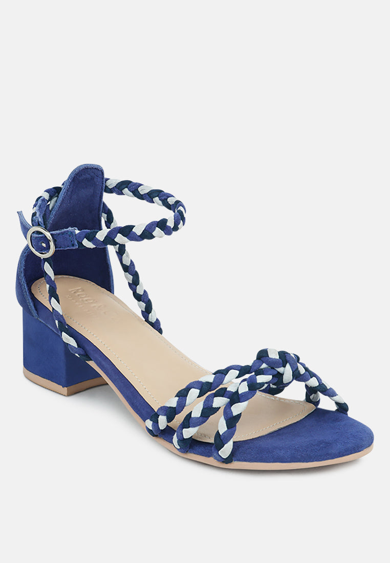 CANDANCE Blue Block Heel Sandal-Blue