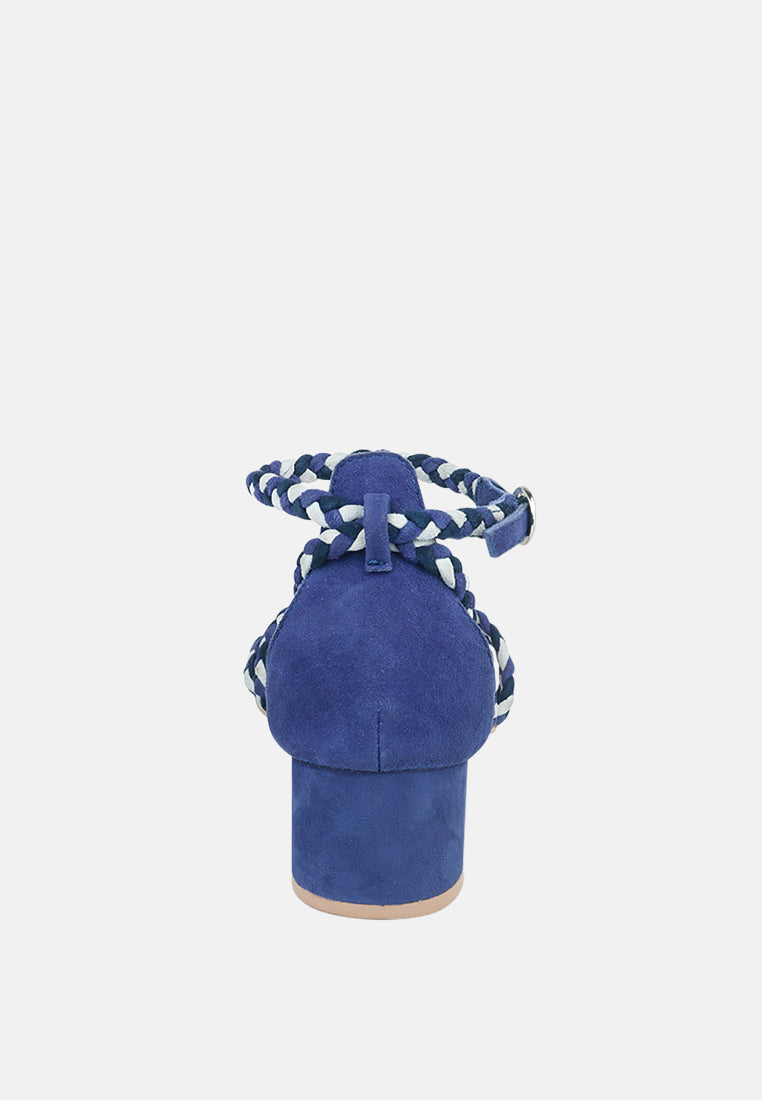 CANDANCE Blue Block Heel Sandal-Blue