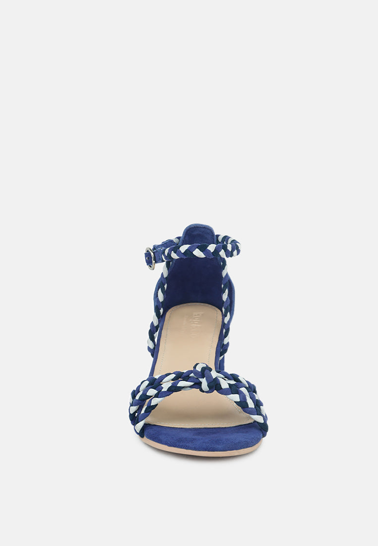 CANDANCE Blue Block Heel Sandal-Blue