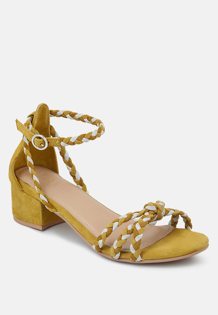 CANDANCE Mustard Block Heel Sandal-Mustard