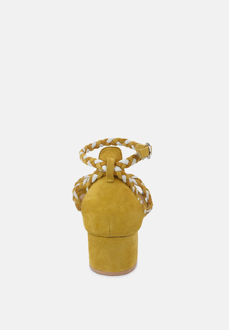 CANDANCE Mustard Block Heel Sandal-Mustard