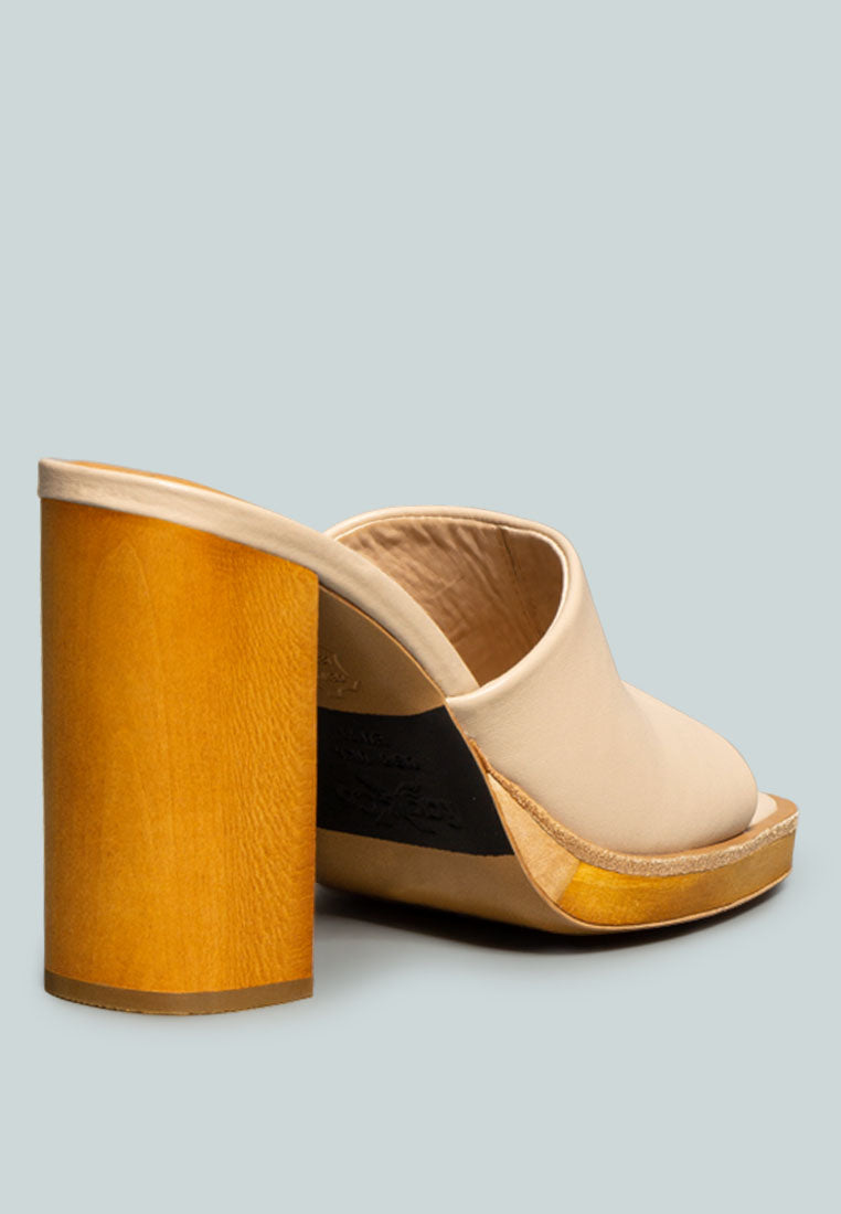 CAREY Nude Leather High Heeled Block Sandal_Nude