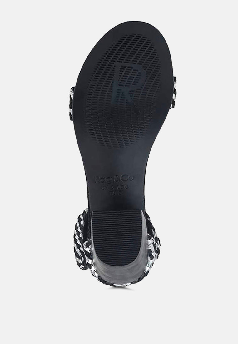 CARLA Black Stacked Heel Sandal-Black