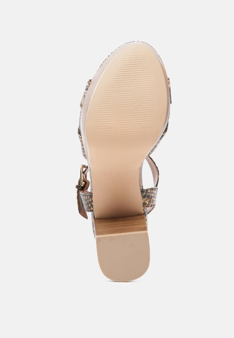 CHYPRE High Heeled Block Sandal In Tan-Tan