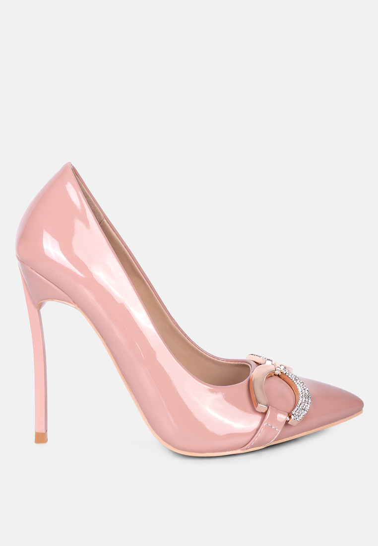COCKTAIL Diamante Stiletto Pump Shoes in Blush#color_Blush
