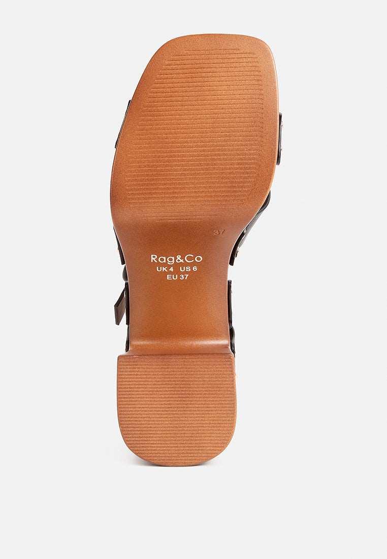 CRISTINA Cross Strap Embellished Heels in Black#color_black