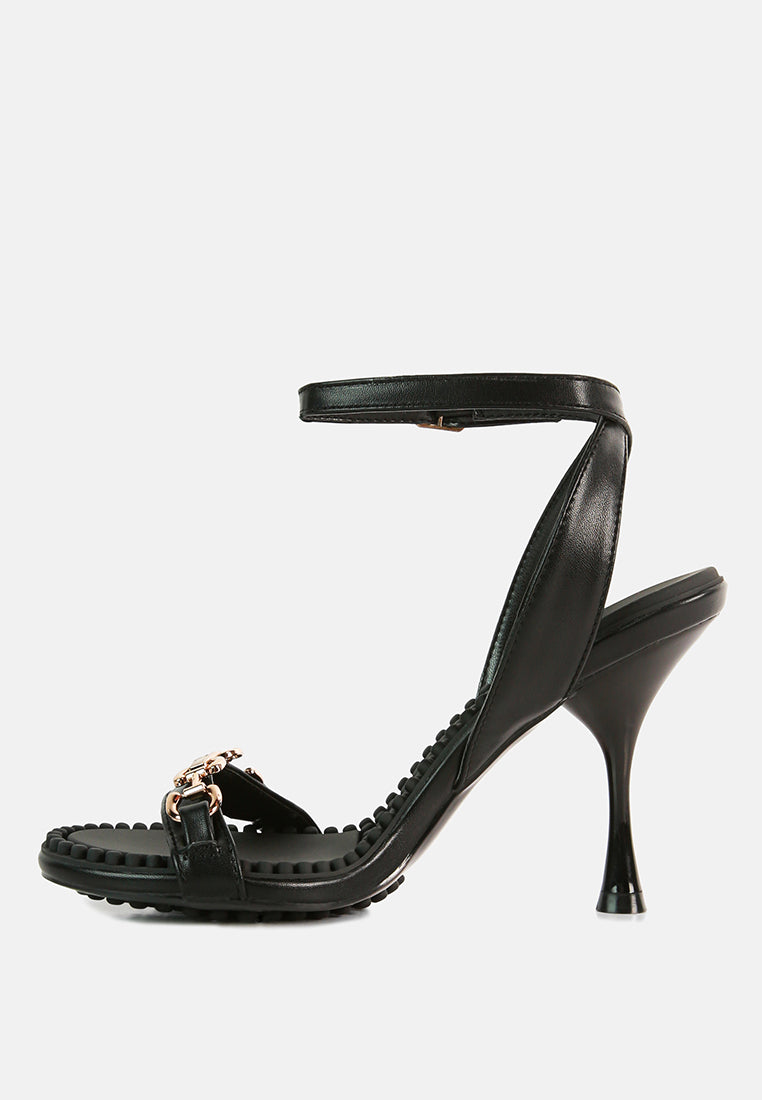 DAENERYS Black Mid Heeled Sandals_black