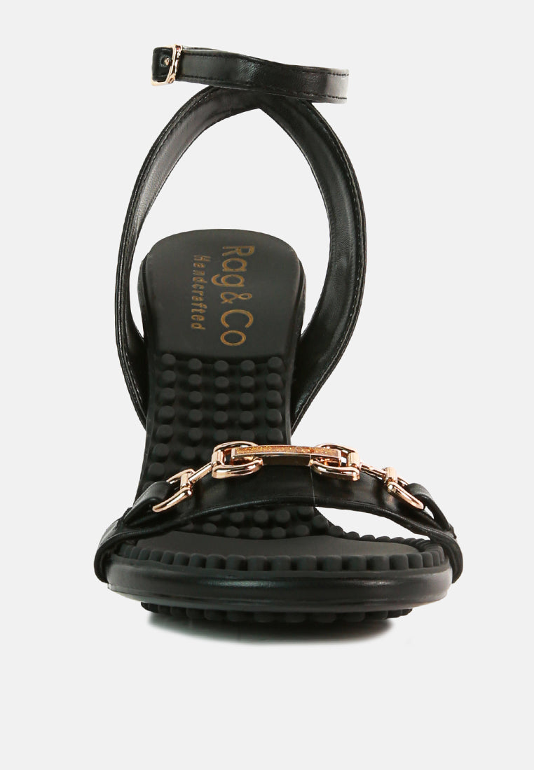 DAENERYS Black Mid Heeled Sandals_black