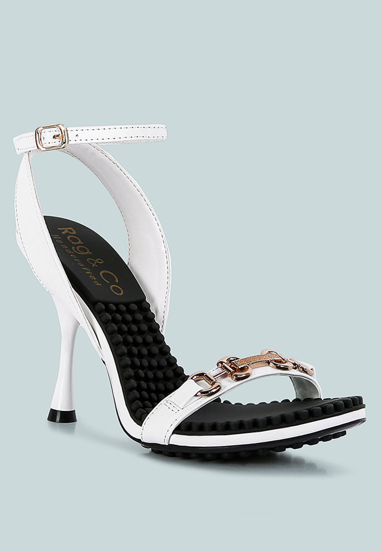 DAENERYS White Mid Heeled Sandals_white