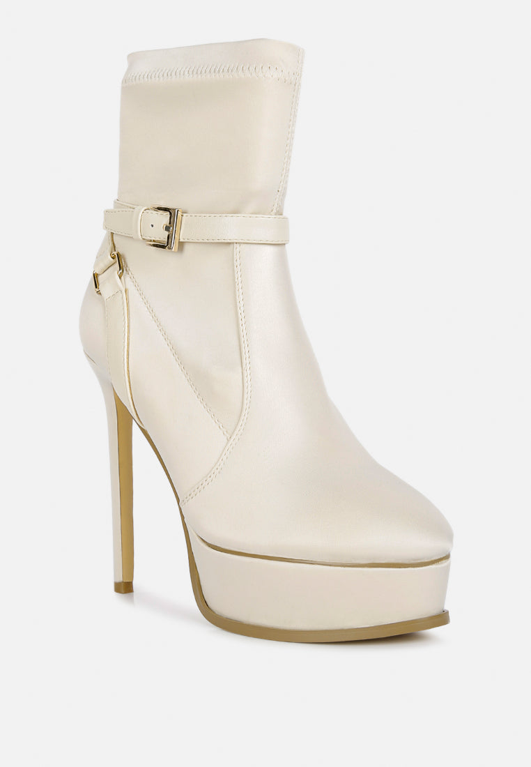 Doesburg Beige Satin Stiletto Ankle Boot Doesburg Beige Satin Stiletto Ankle Boot