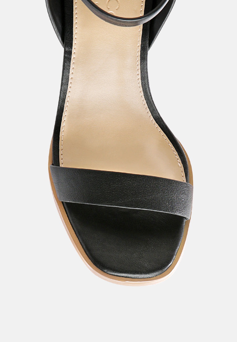 DOLPH Stack Block Heeled Sandal in Black-Black