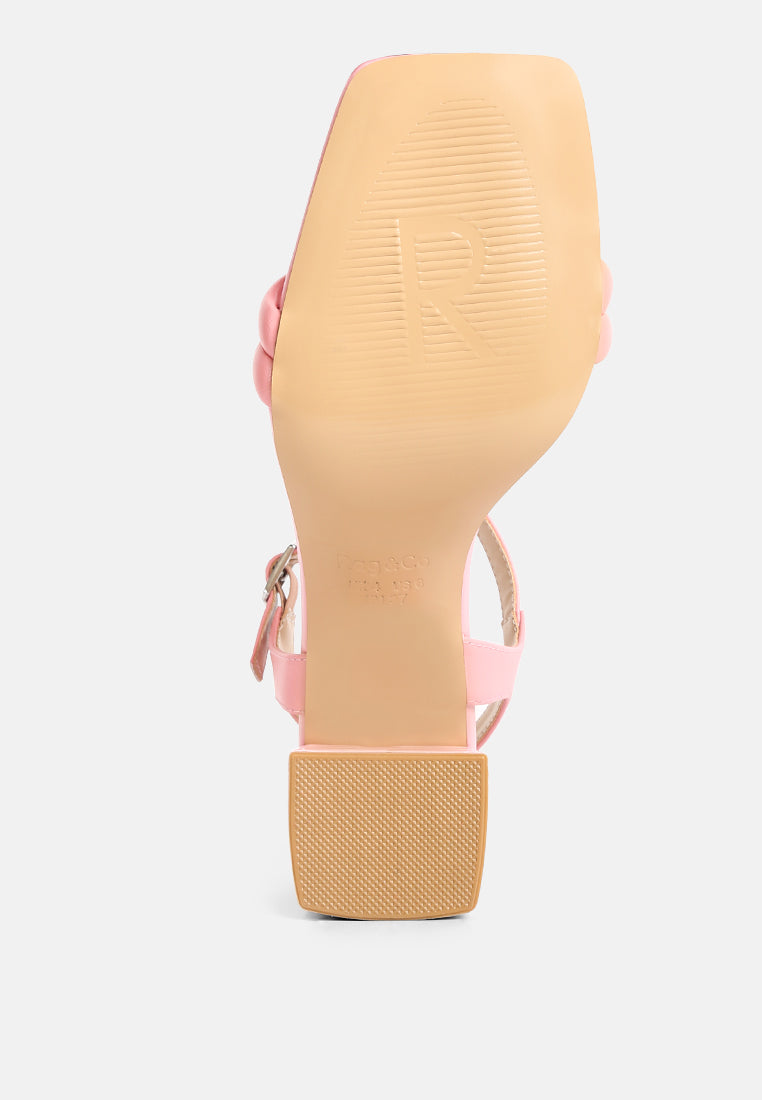 EDYTA Ankle Strap Block Heel Sandals in Pink#color_pink