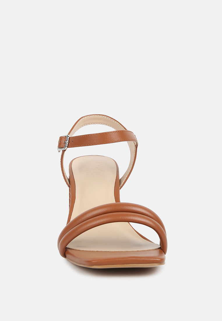 EDYTA Ankle Strap Block Heel Sandals in Tan#color_tan