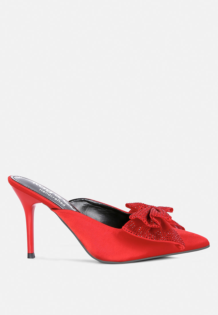 elisda red diamante bow heeled mules#color_red