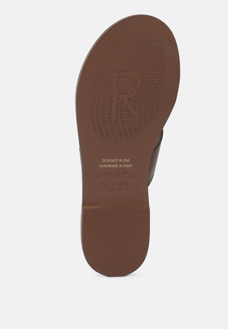 EUDORA Embellished Tan Slip-ons#color_tan